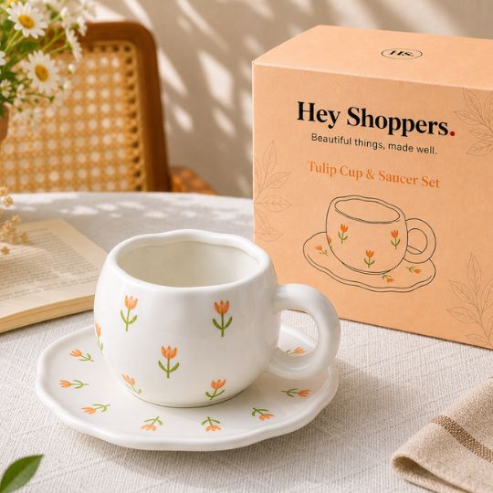 Tulip Ceramic Cup & Saucer