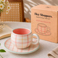Plaid Ceramic Cup & Saucer