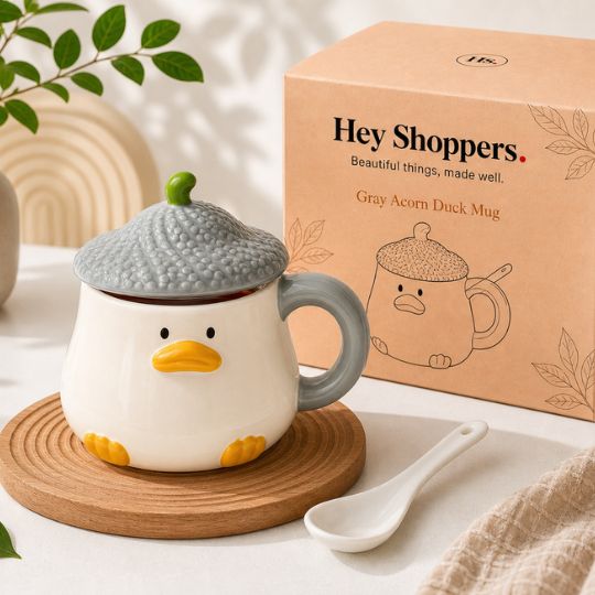Gray Acorn Duck Mug