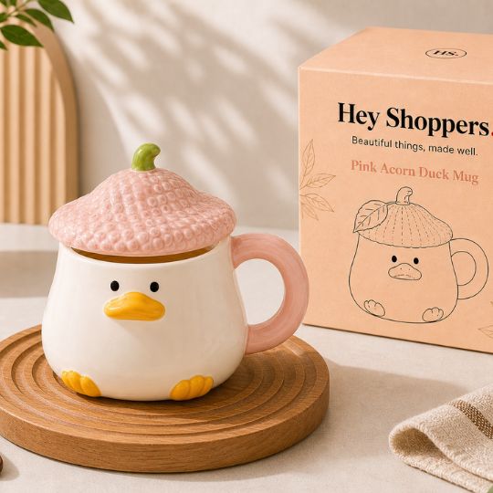 Pink Acorn Duck Mug