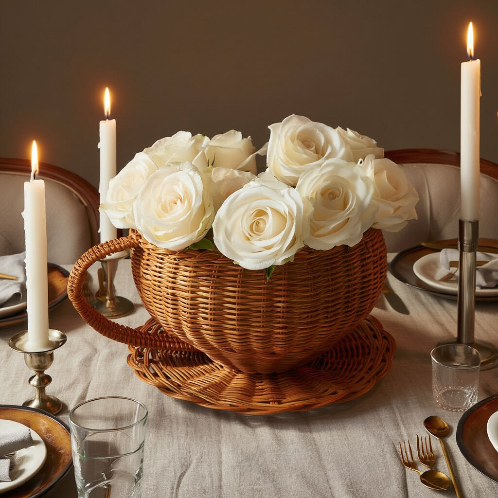 Wicker Teacup Basket