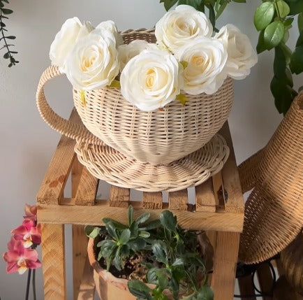 Wicker Teacup Basket