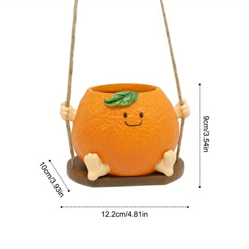Cute Smiley Face Orange Pot