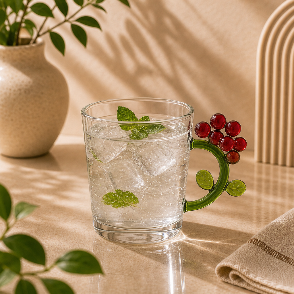 Berry Handle Glass Cup