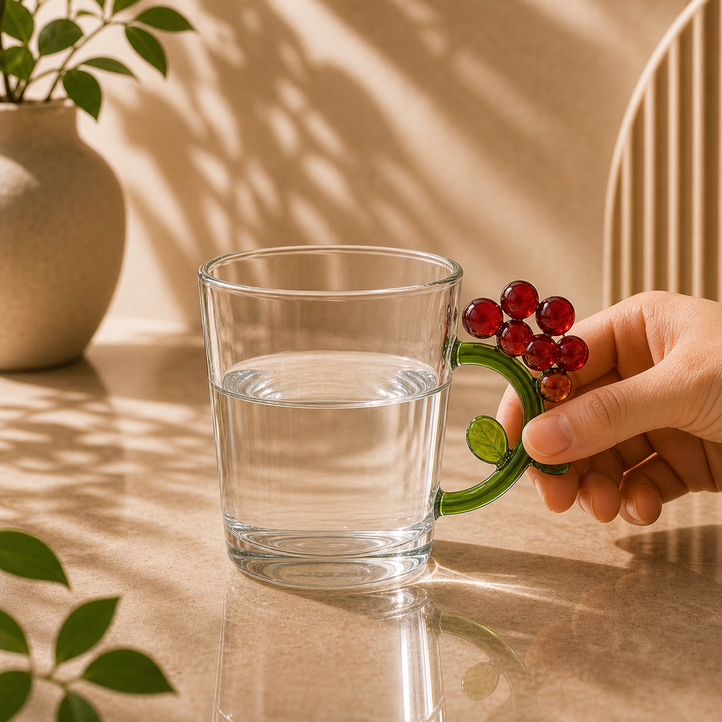 Berry Handle Glass Cup