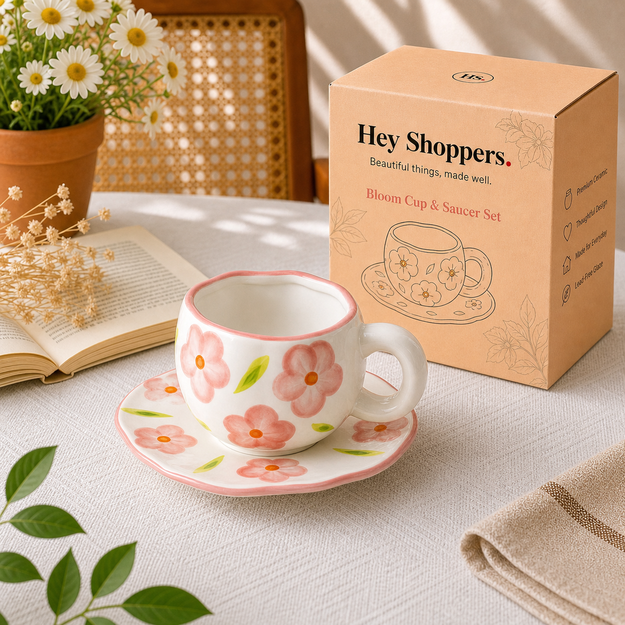 Bloom Ceramic Cup & Saucer