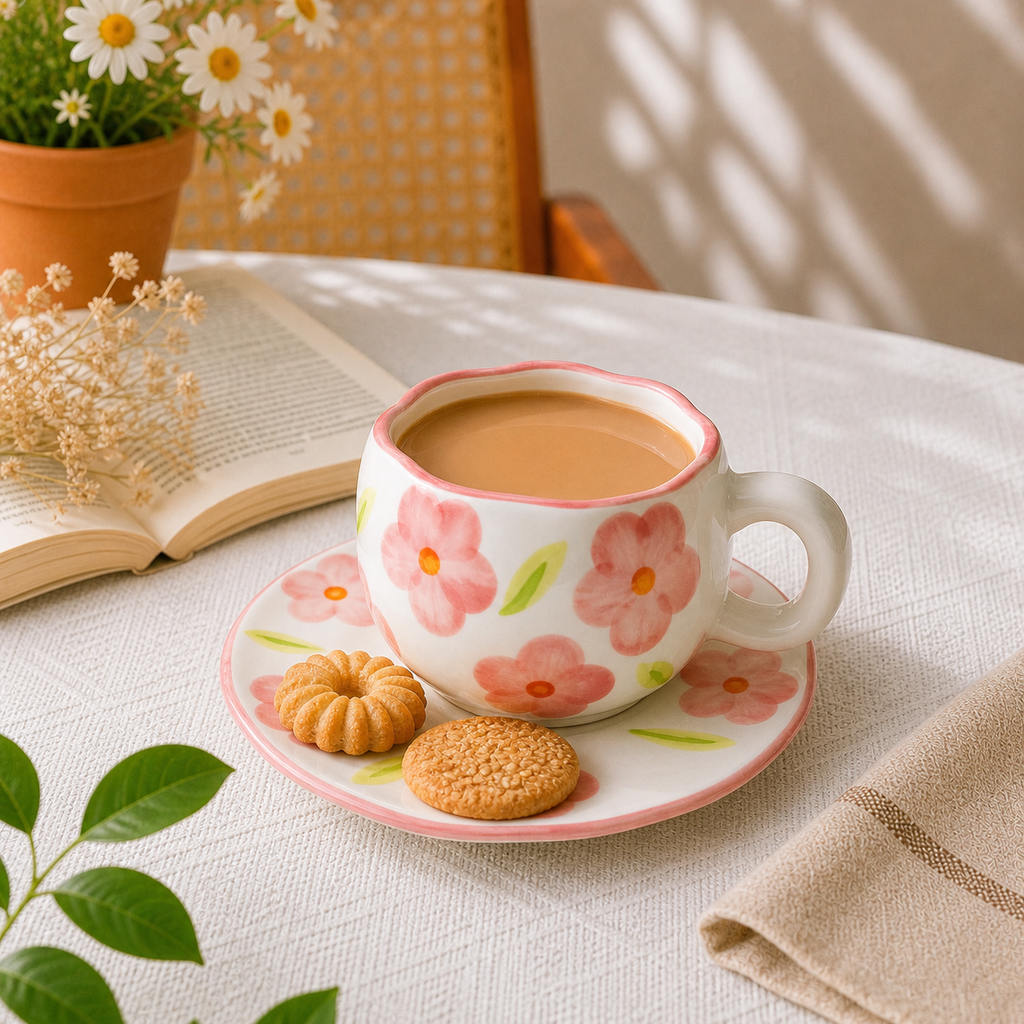 Bloom Ceramic Cup & Saucer