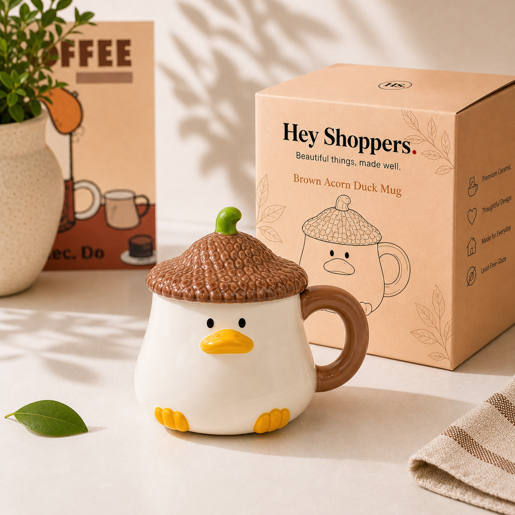 Brown Acorn Duck Mug