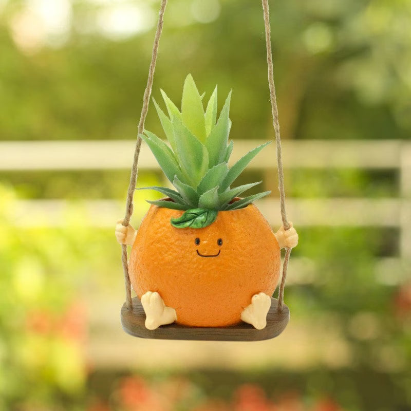 Cute Smiley Face Orange Pot