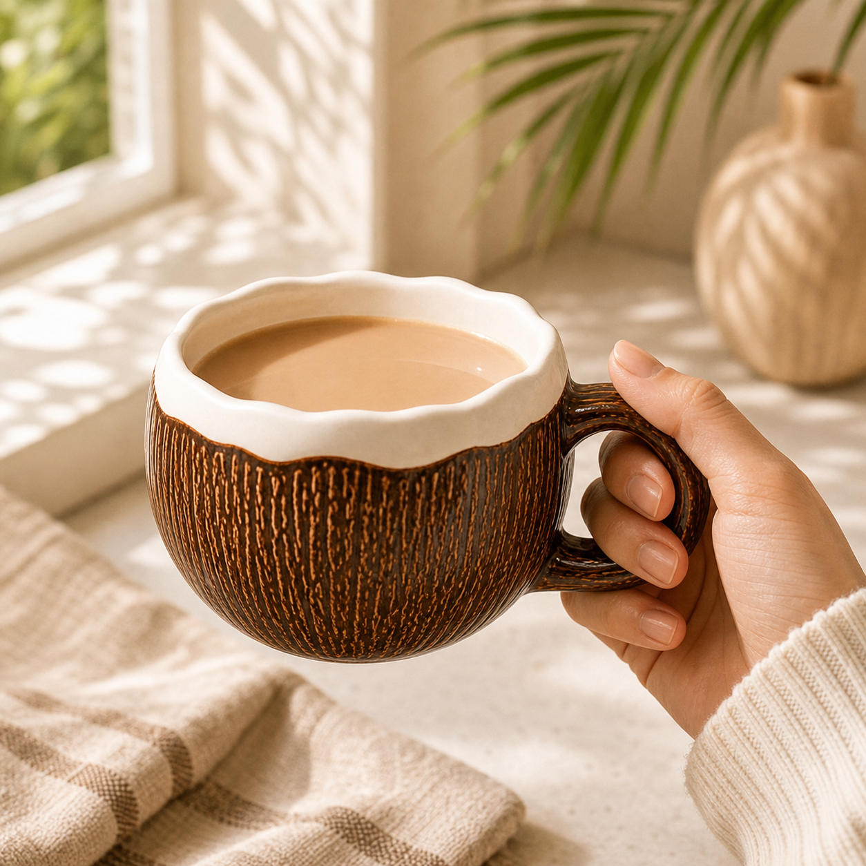 Coconut Shape Ceramic Mug
