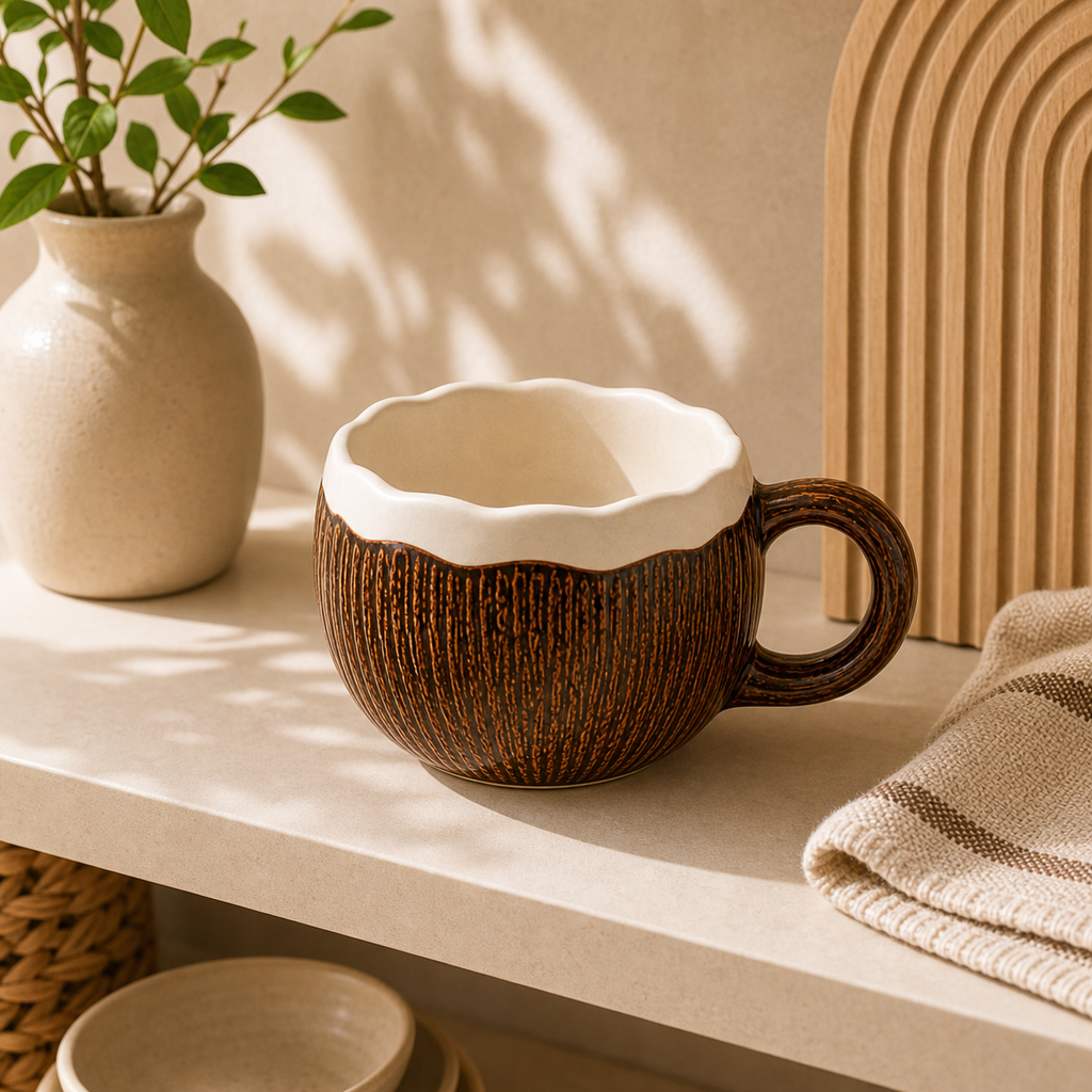 Coconut Shape Ceramic Mug