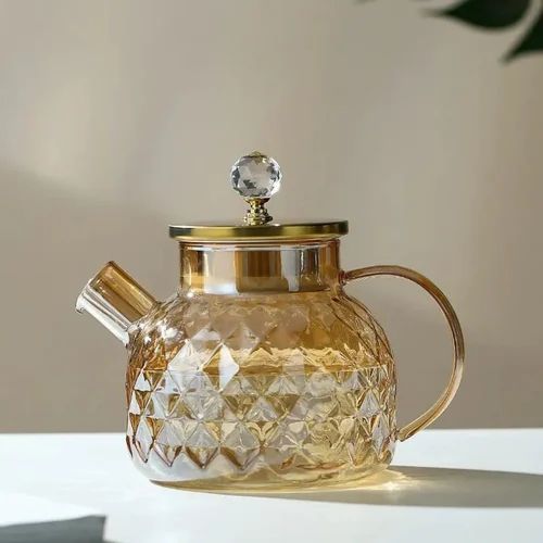 Golden Glass Diamond Teapot Kettle