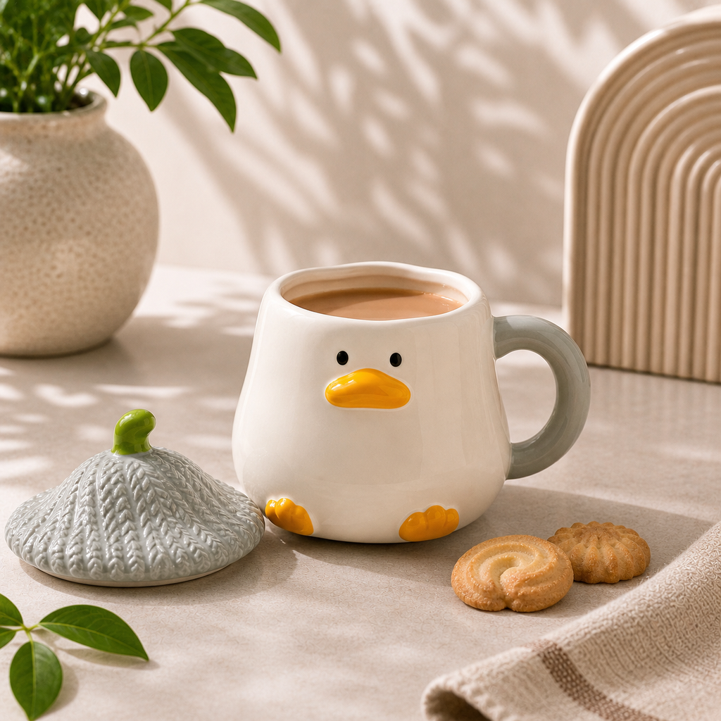 Gray Acorn Duck Mug