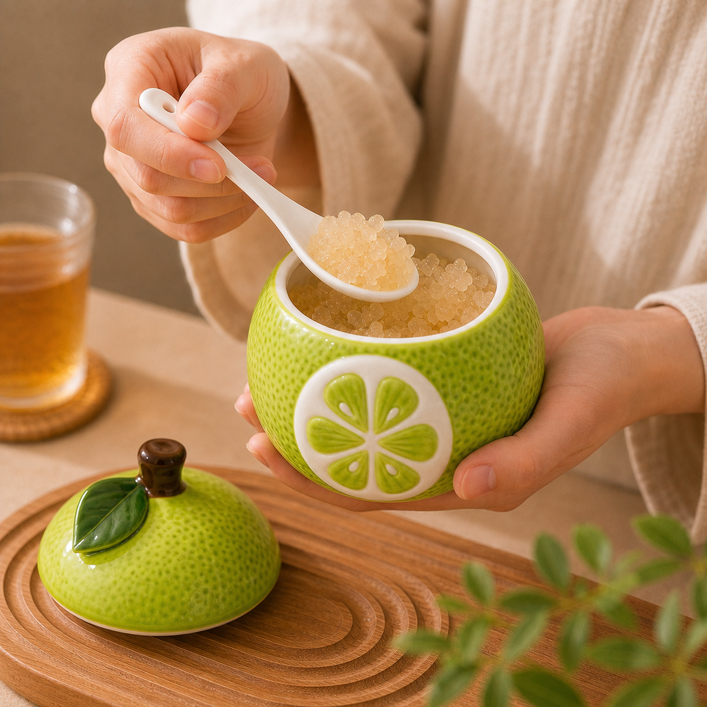 Green Citrus Ceramic Jar