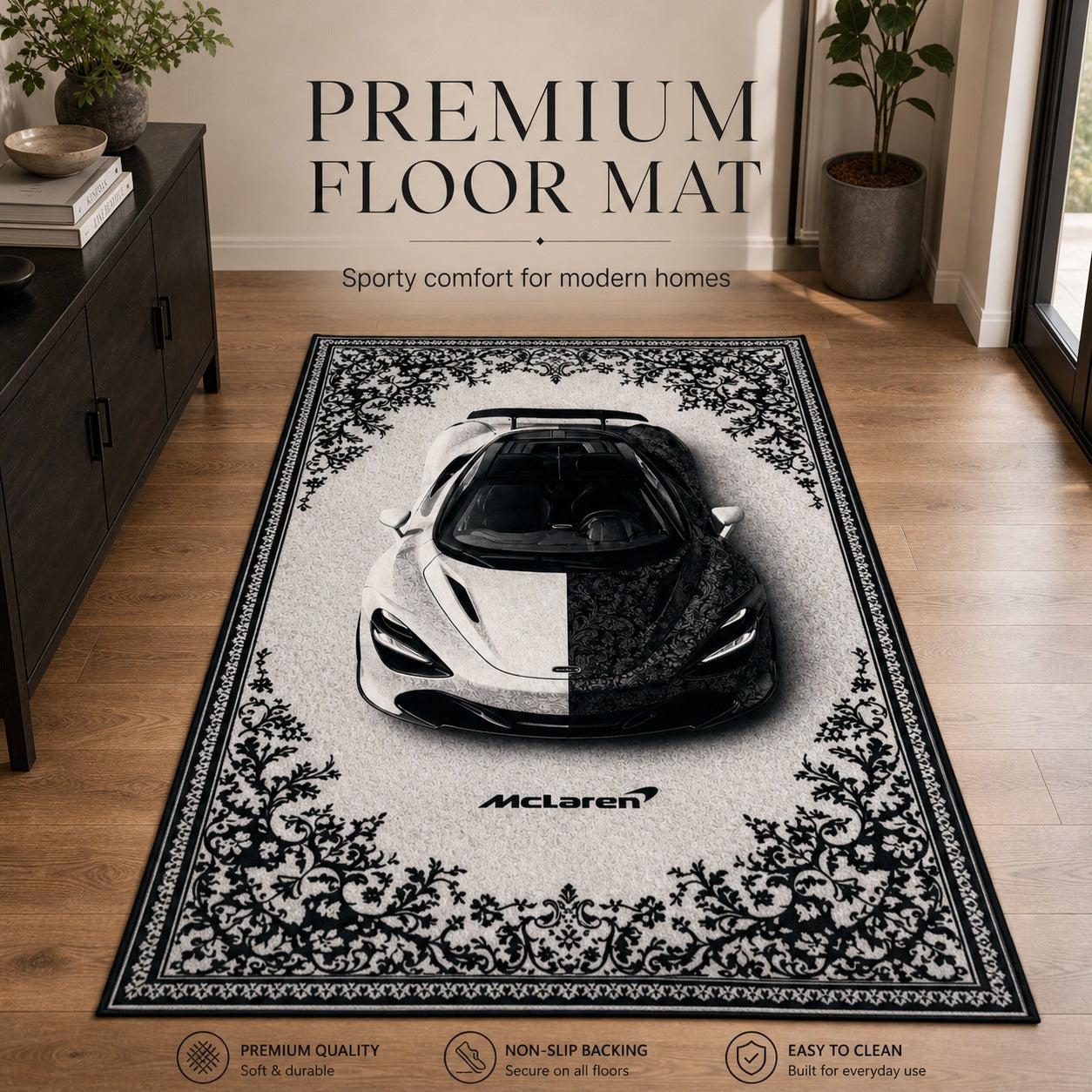 Luxury Car Logo Floor Mat (5 Feet x 7 Feet)