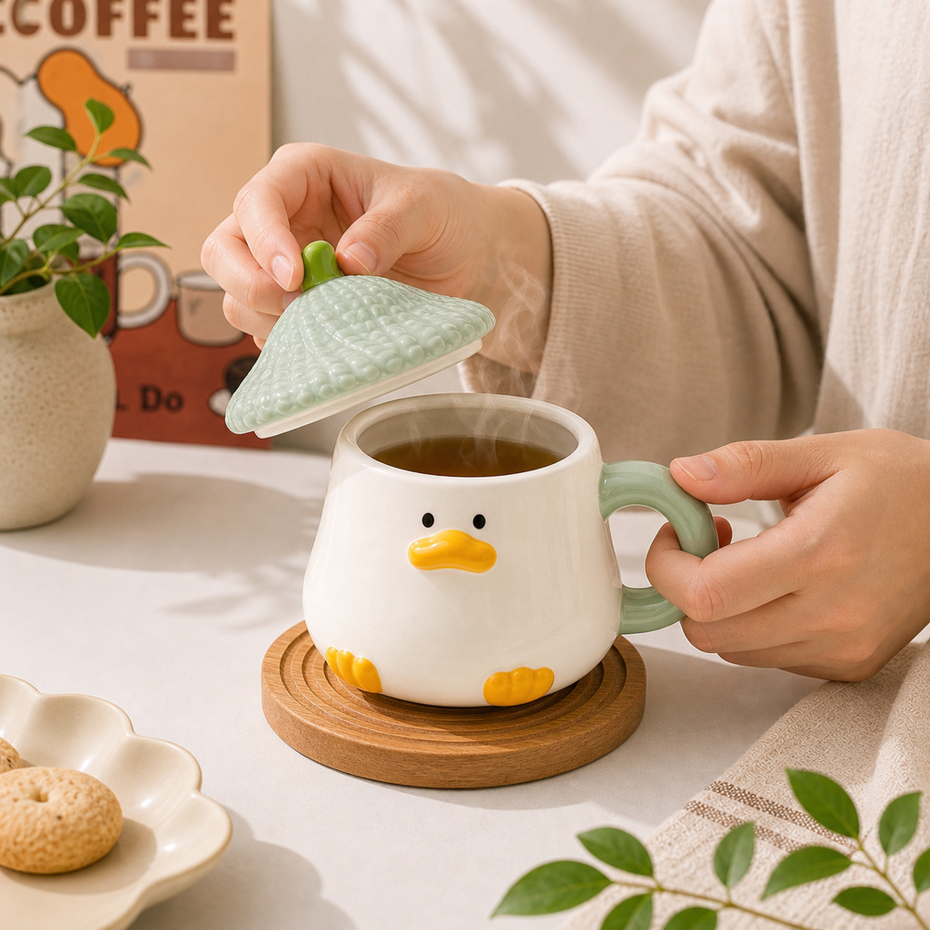 Mint Acorn Duck Mug