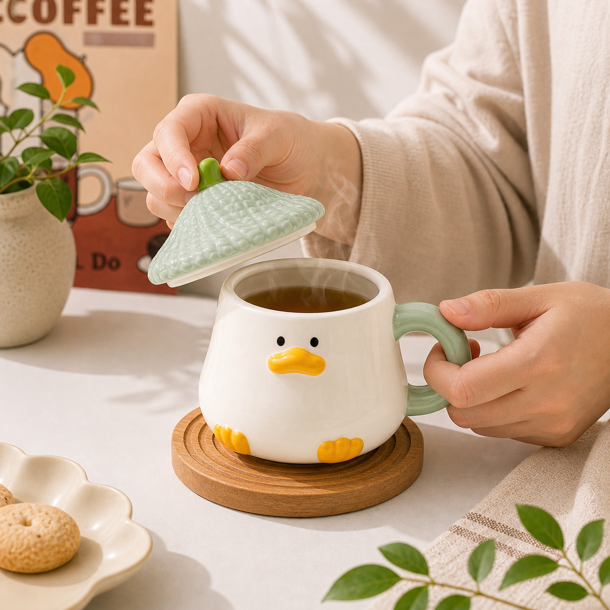 Mint Acorn Duck Mug