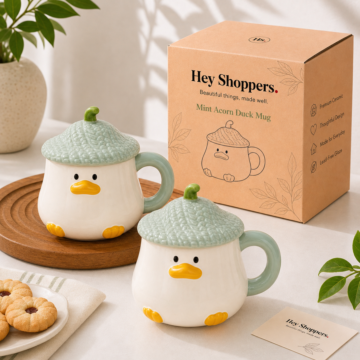 Mint Acorn Duck Mug