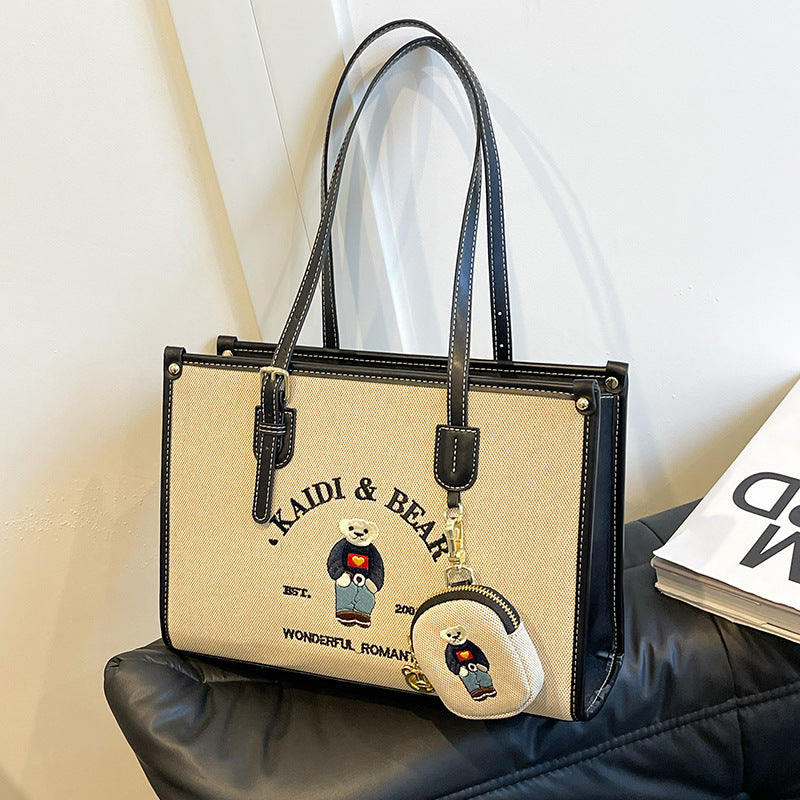 Embroidered Teddy Tote Bag