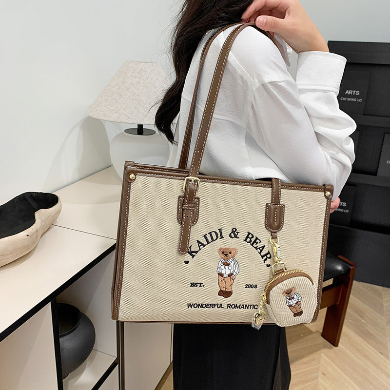 Embroidered Teddy Tote Bag