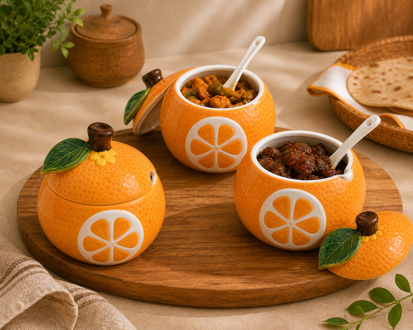 Orange Ceramic Jar