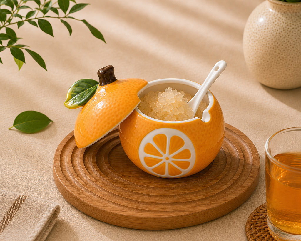 Orange Ceramic Jar