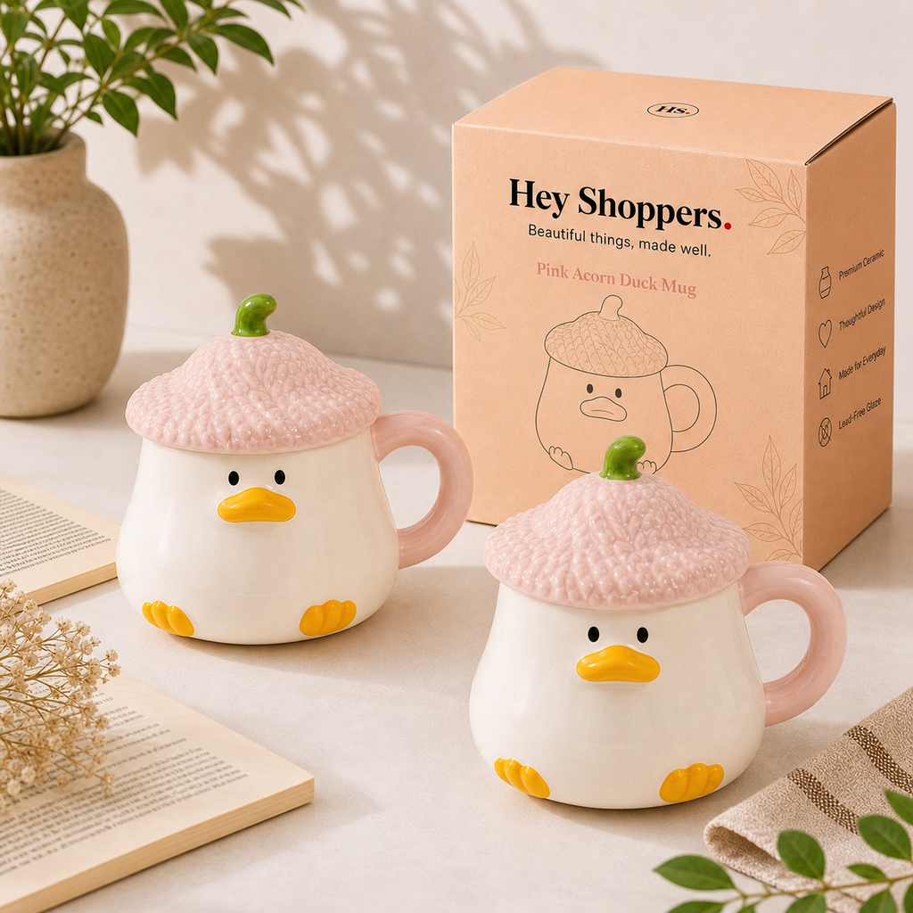 Pink Acorn Duck Mug