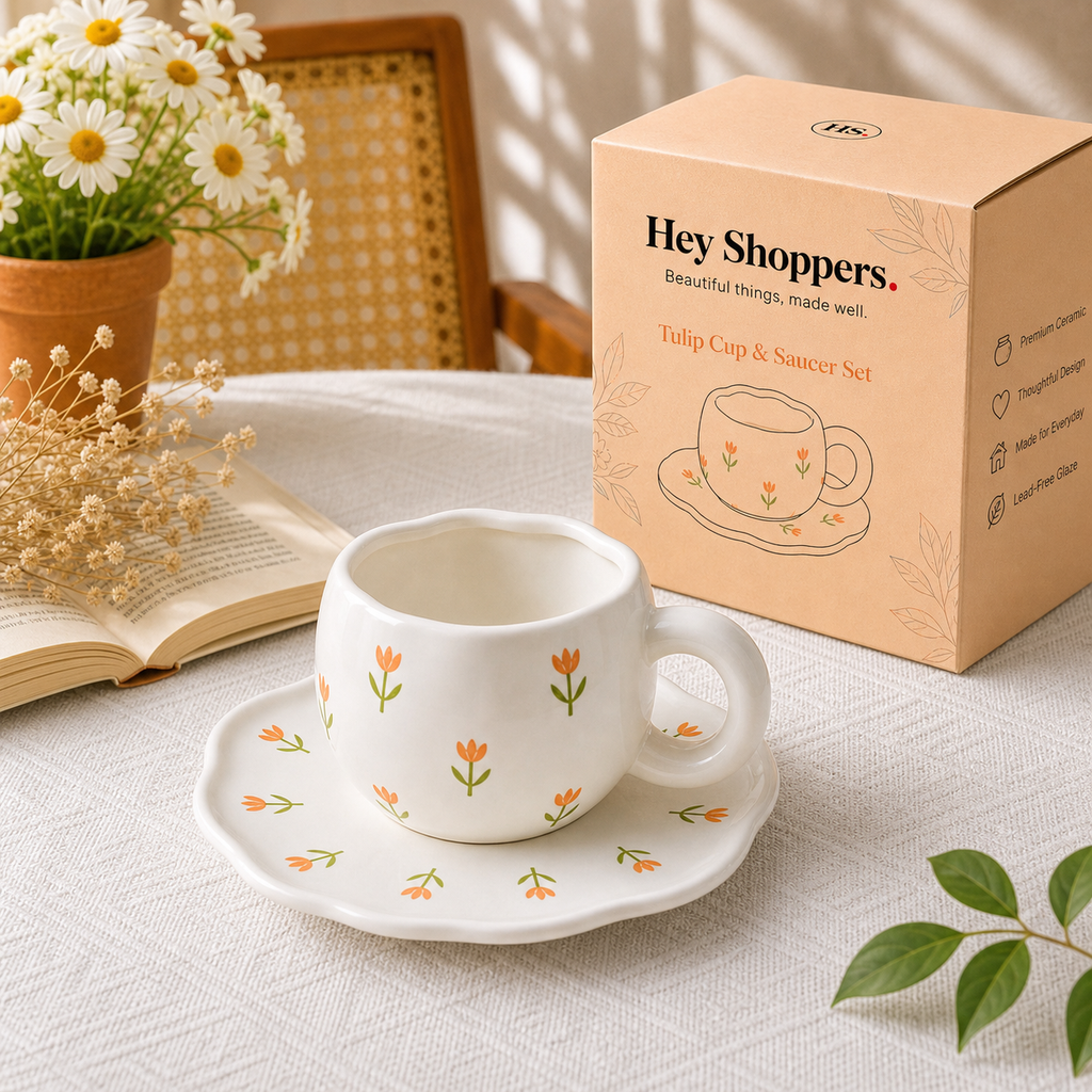 Tulip Ceramic Cup & Saucer