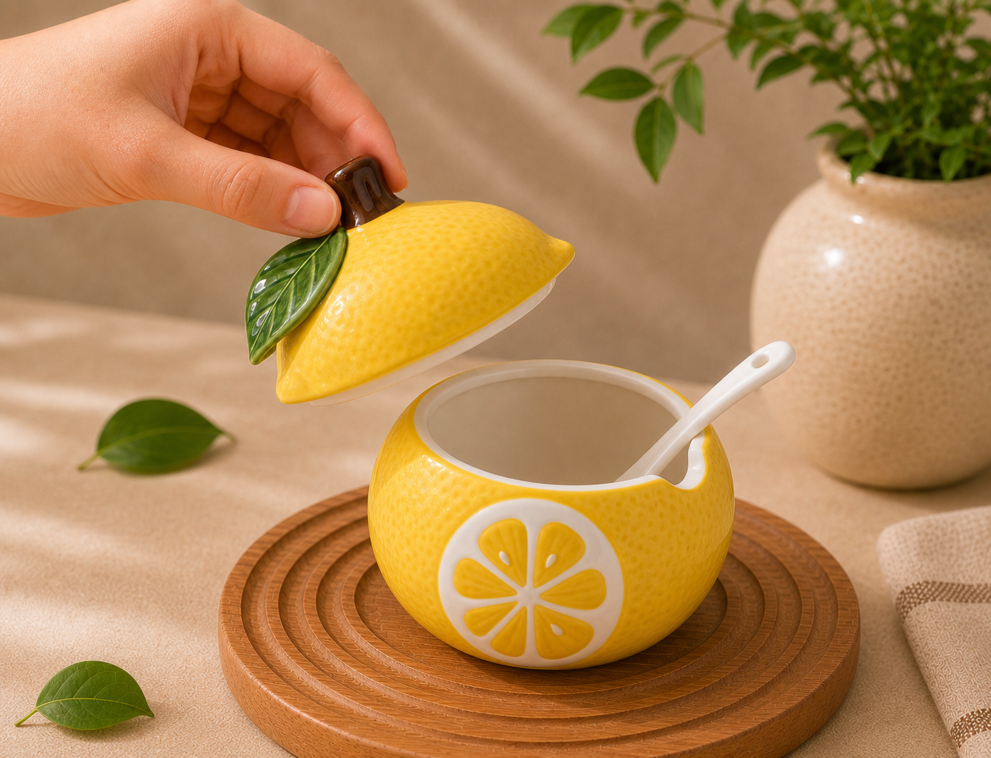 Lemon Ceramic Jar