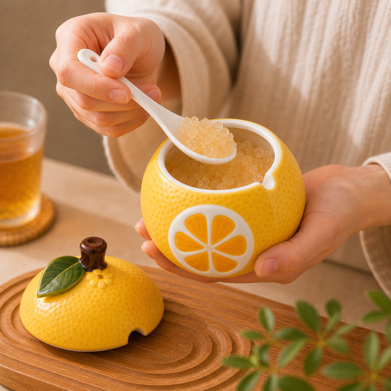 Lemon Ceramic Jar