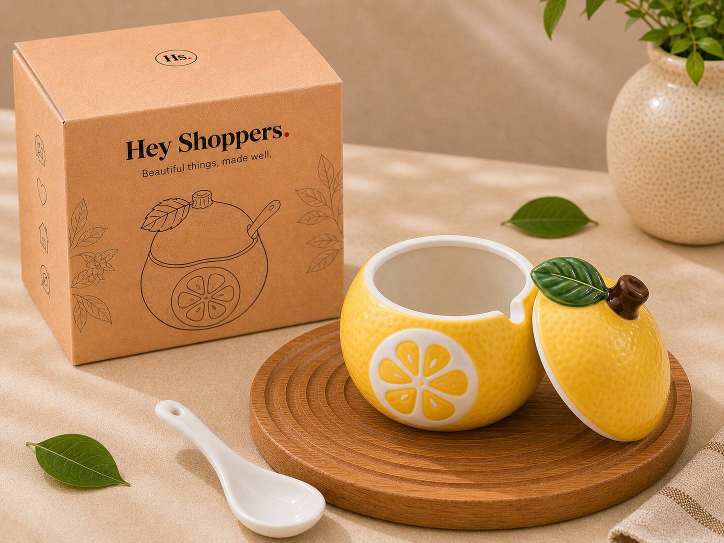 Lemon Ceramic Jar