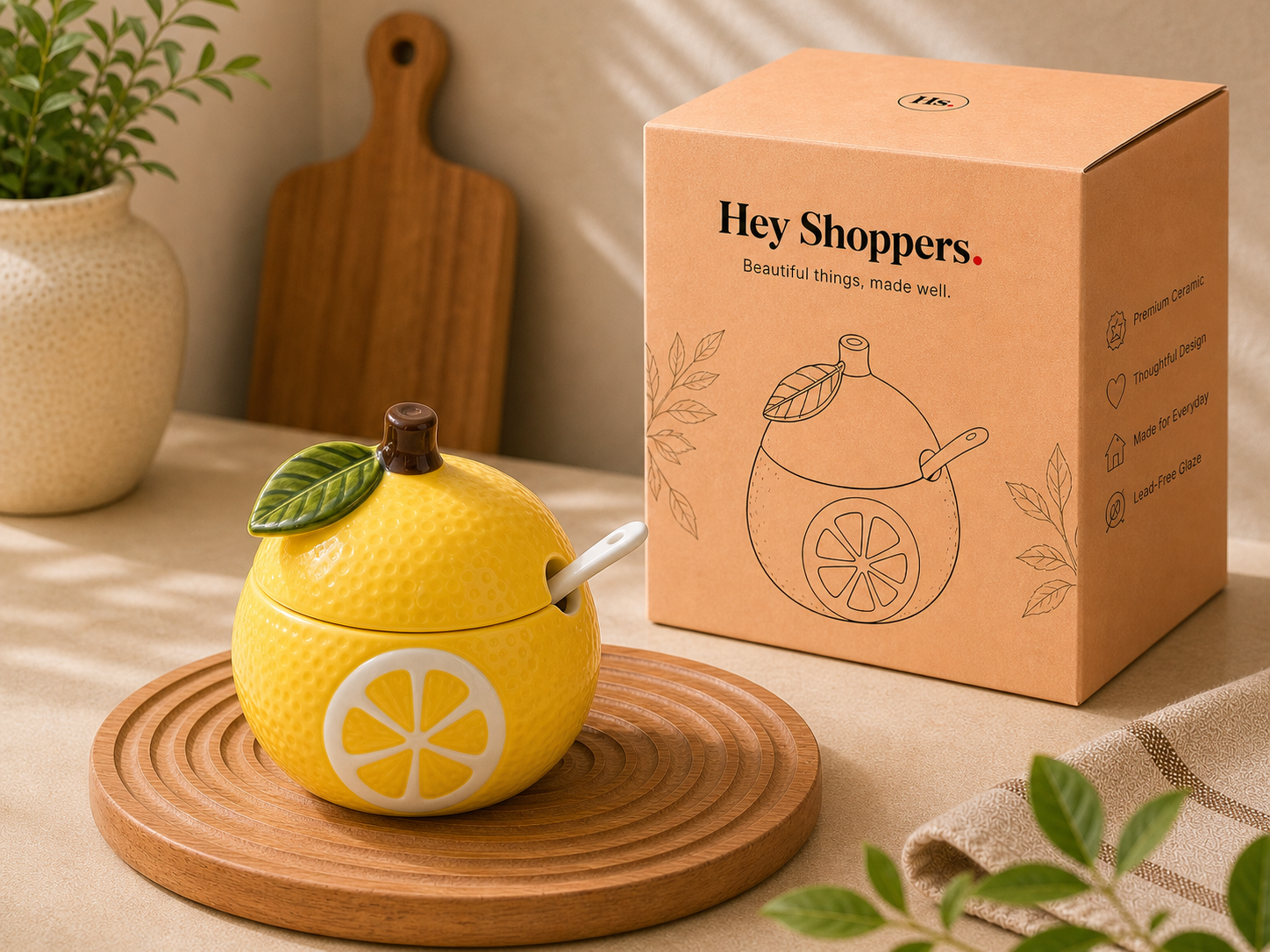Lemon Ceramic Jar